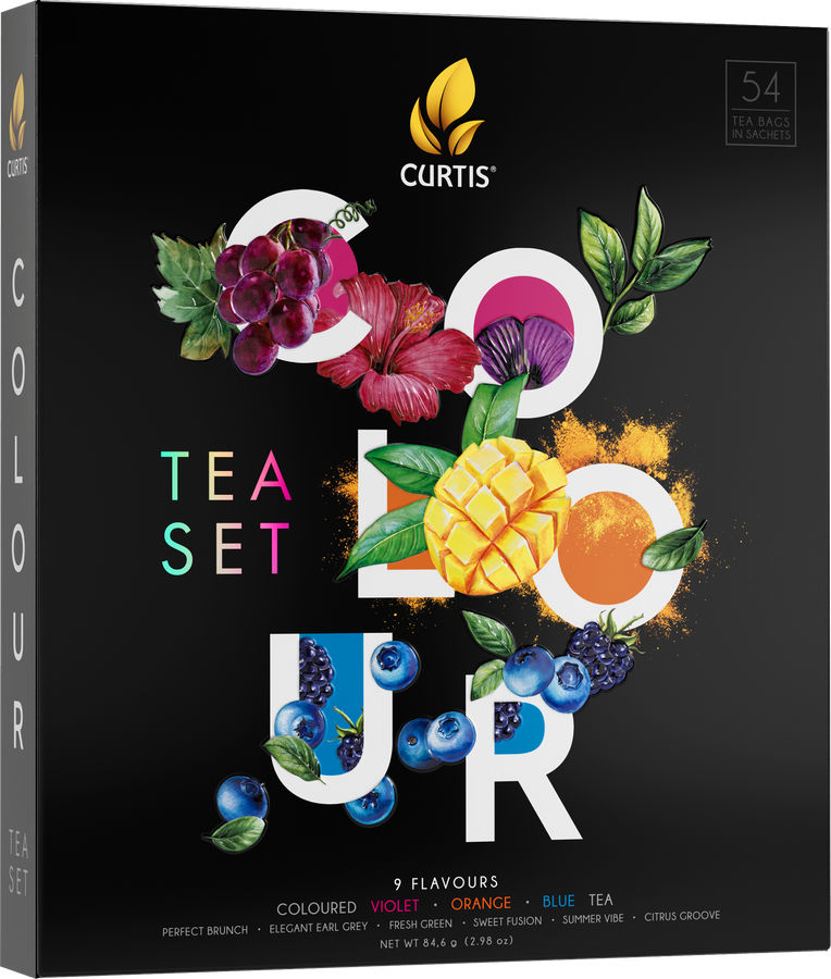 Чай черный и зеленый CURTIS Colour Tea Set Ассорти из 9 вкусов с цветными чаями, 54пак, превью