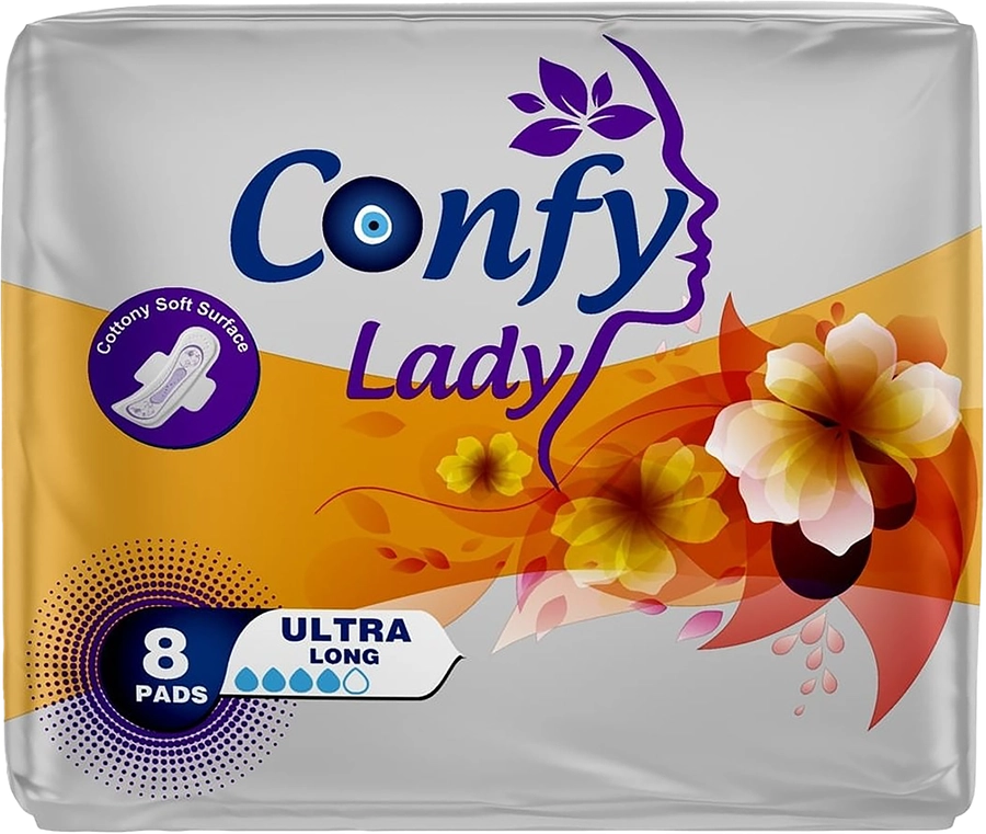 Прокладки гигиенические CONFY Lady Ultra Long, 8шт