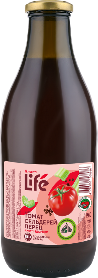 Сок ЛЕНТА LIFE Томат, сельдерей, перец, 1л