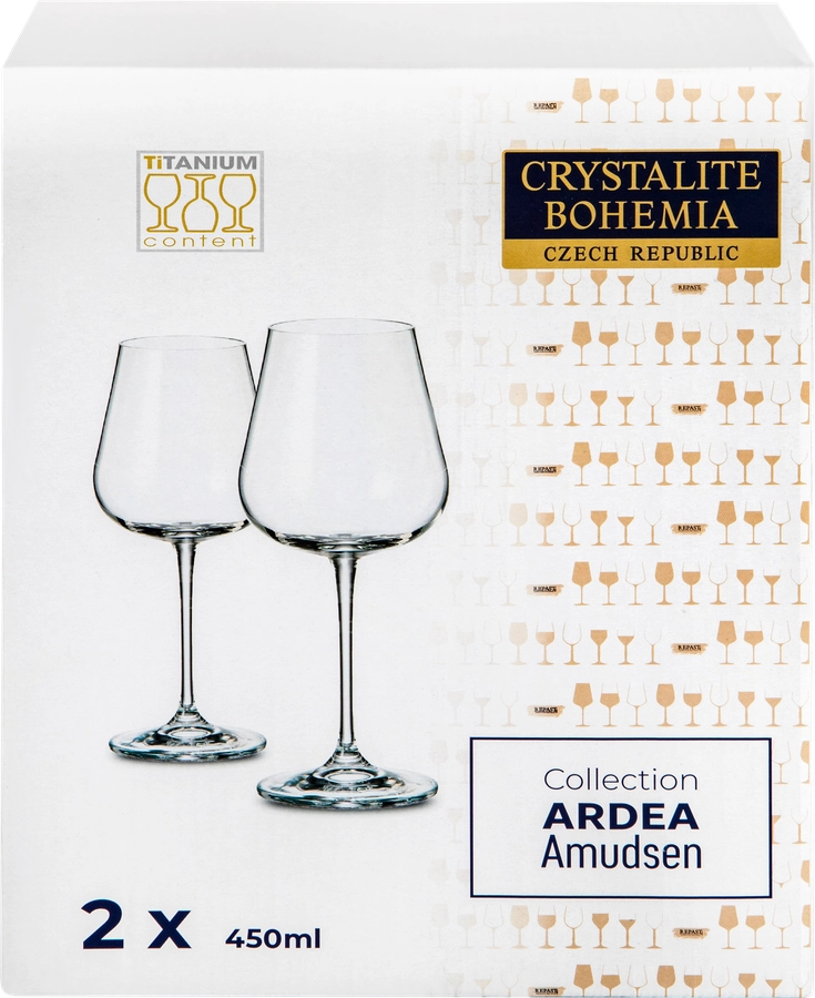 Набор бокалов для вина CRYSTALITE BOHEMIA Аrdea/Amudsen 450мл, стекло, Арт. 43986, 2шт