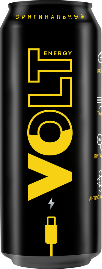 Напиток энергетический VOLT ENERGY Оригинальный вкус газированный, 0.45л