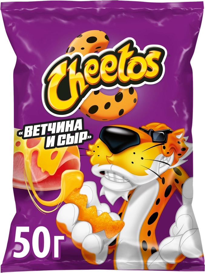 Чипсы кукурузные CHEETOS со вкусом ветчина и сыр, 50г