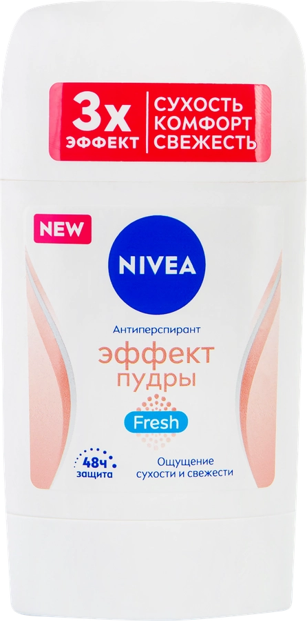 Дезодорант-антиперспирант стик женский NIVEA Fresh Эффект Пудры, 50мл