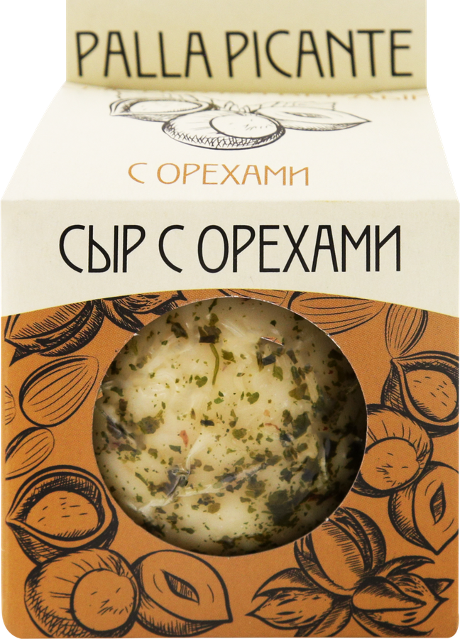 Сыр полутвердый PALLA PICANTE с орехами 50%, без змж, 160г
