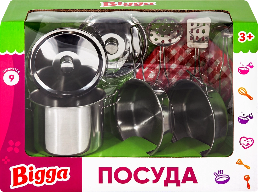 Игровой набор BIGGA Посуда, 9 предметов, Арт. LK924067