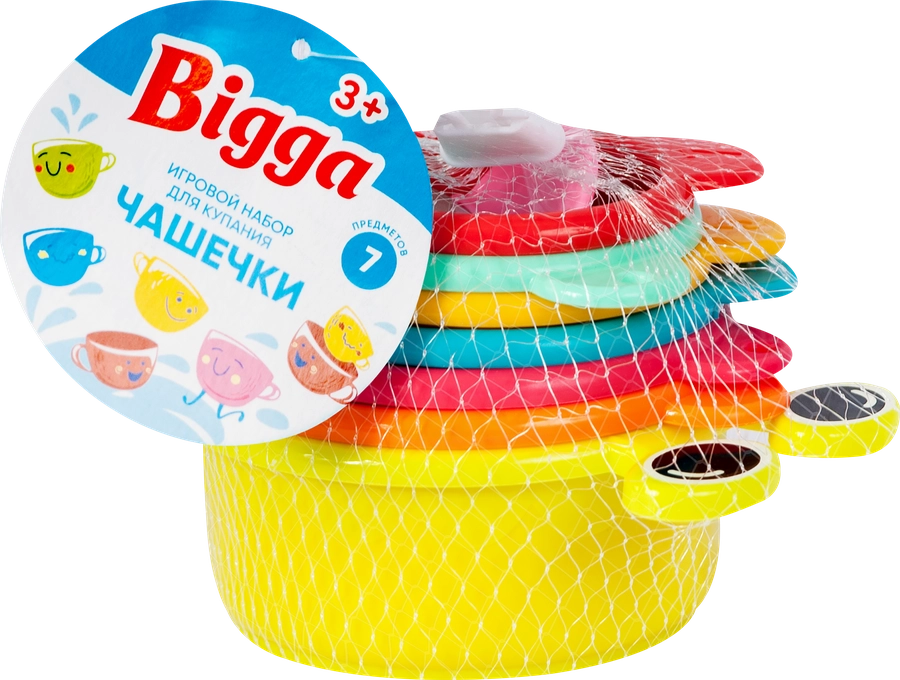 Набор игровой для купания BIGGA Чашечки 7 предметов, Арт. CB774131