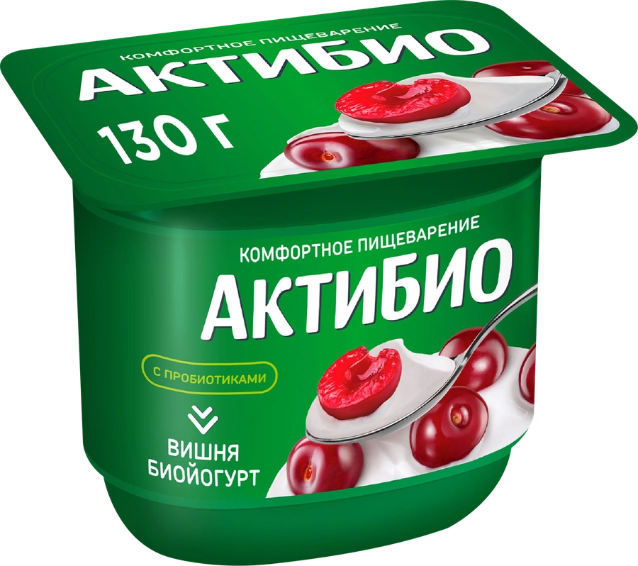 Биойогурт АКТИБИО Вишня 2,9%, без змж, 130г