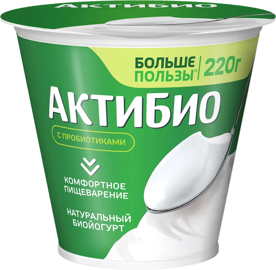 Биойогурт АКТИБИО Натуральный 3,5%, без змж, 220г