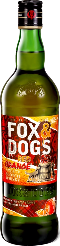 Напиток спиртной FOX & DOGS Red Orange, зерновой дистиллированный купажированный со вкусом красного апельсина 35%, 0.7л