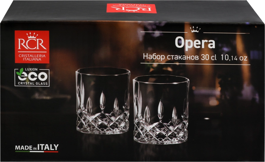 Набор стаканов для виски RCR Opera, 300мл, хрустальное стекло, Арт. 60969, 2шт