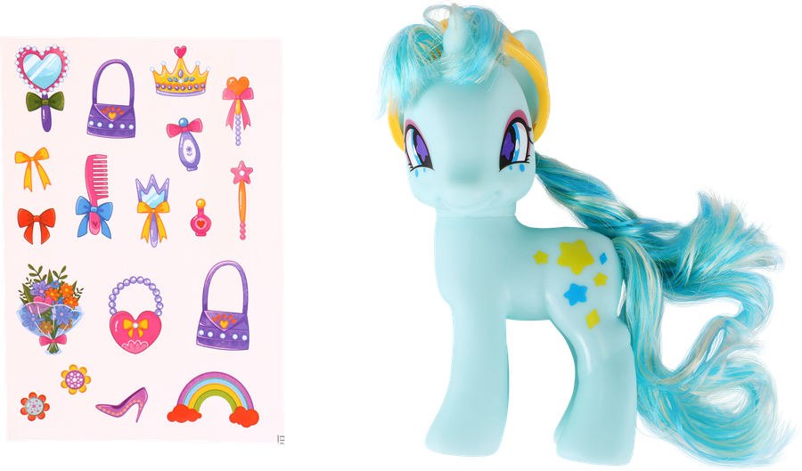 Набор игровой LOLA FUN Пони 14см, с аксессуарами, 13 предметов, Арт. 63811 C-D, превью