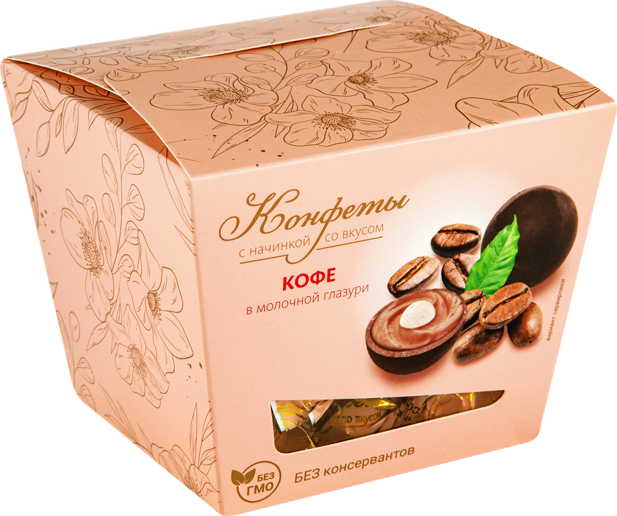 Конфеты Кофе в молочной глазури, 130г, превью