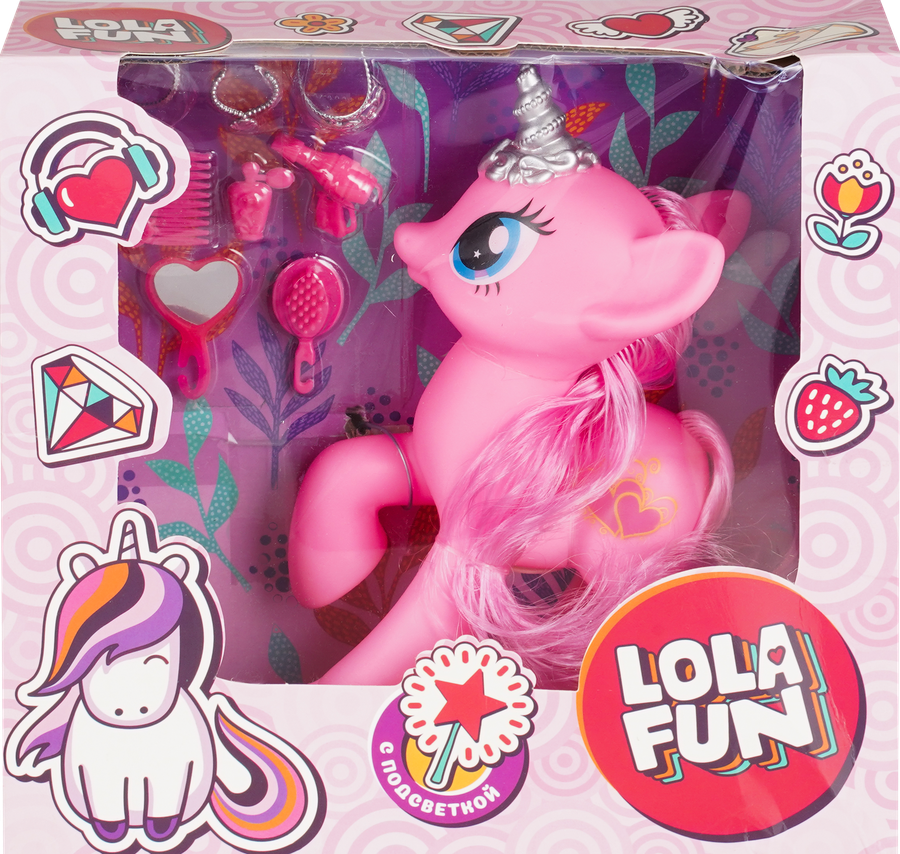 Набор игровой LOLA FUN Единорог с аксессуарами, со световыми и звуковыми эффектами, Арт. LM676184, предпросмотр