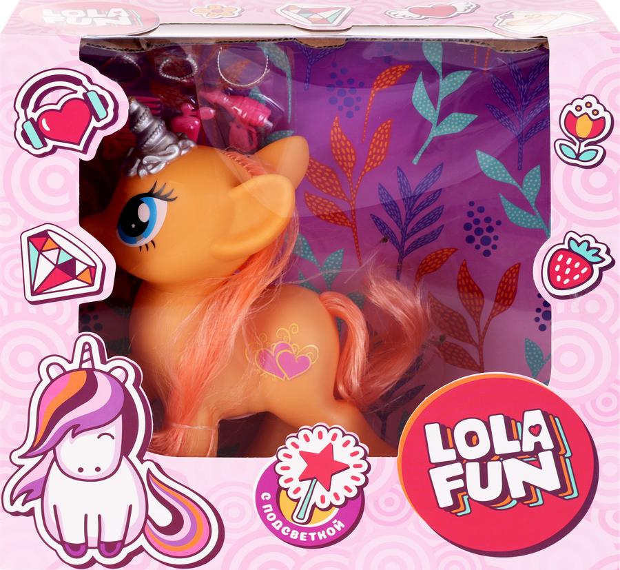 Набор игровой LOLA FUN Единорог с аксессуарами, со световыми и звуковыми эффектами, Арт. LM676184, превью