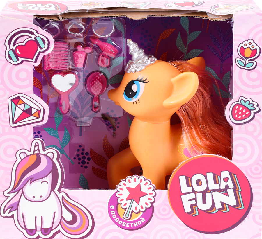 Набор игровой LOLA FUN Единорог с аксессуарами, со световыми и звуковыми эффектами, Арт. LM676184, превью