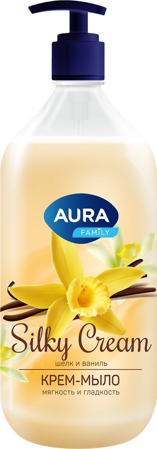 Крем-мыло AURA Silky Cream Шелк и ваниль, 1л