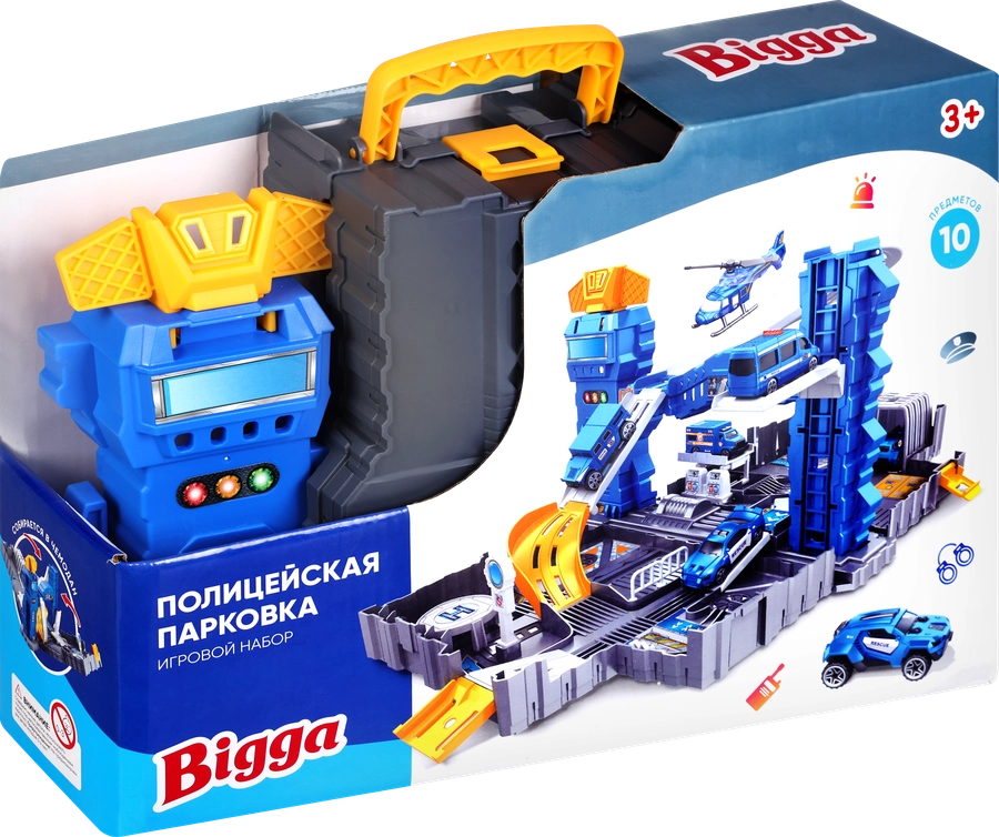 Набор игровой BIGGA Полицейская парковка, 10 предметов, Арт. YE260117