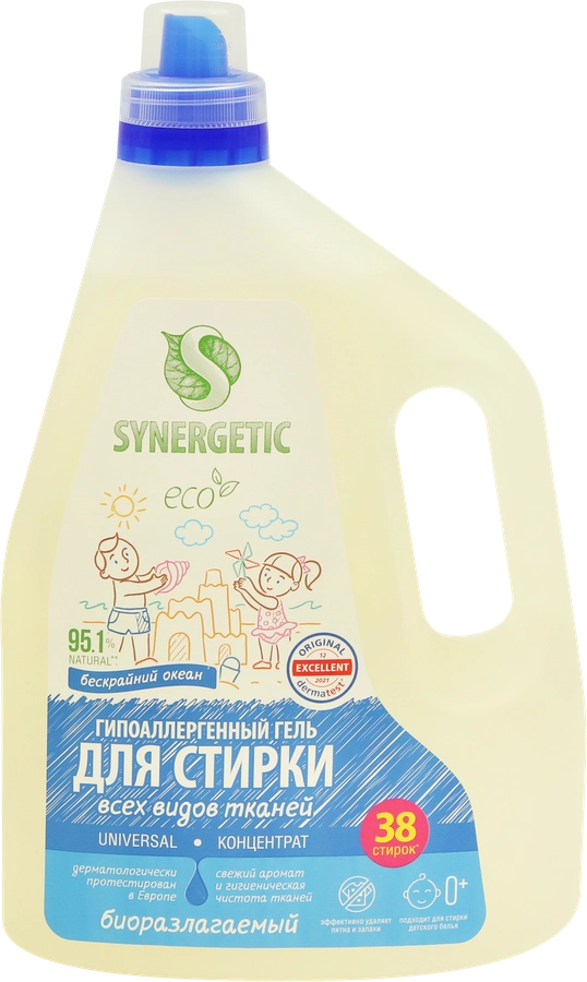 Гель для стирки SYNERGETIC Universal биоразлагаемый концентрированный, 2,28л