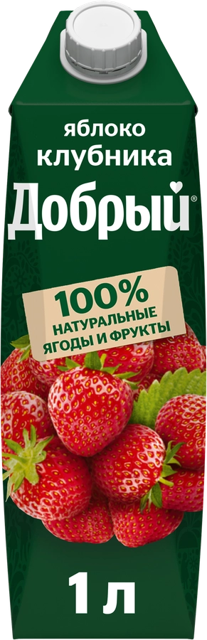 Напиток сокосодержащий ДОБРЫЙ Яблоко, клубника, 1л