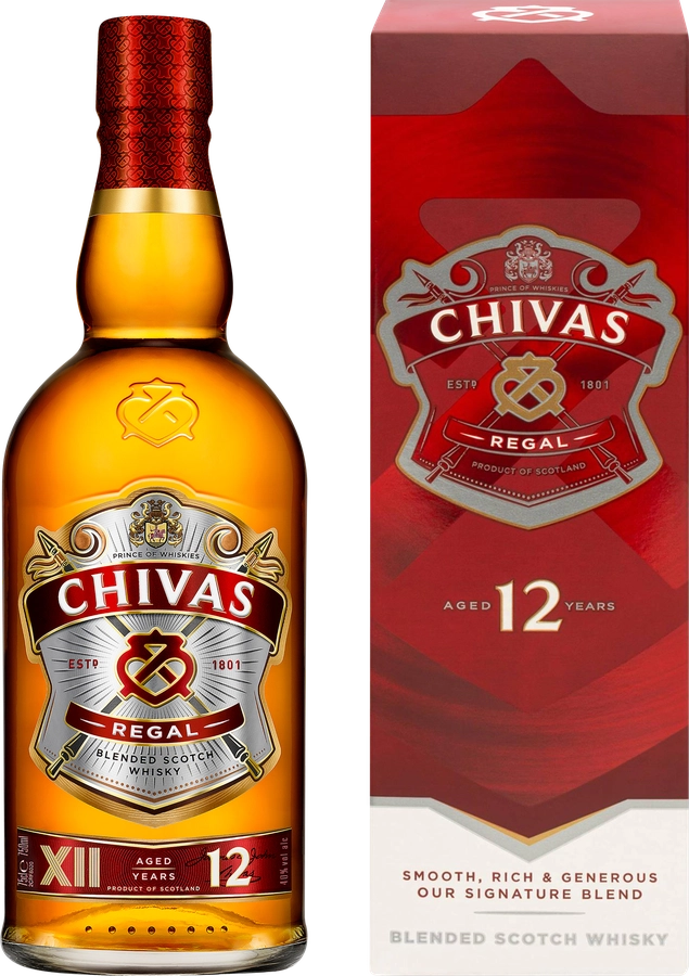 Виски CHIVAS REGAL Шотландский купажированный 12 лет 40%, п/у/без п/у, 
0,75л