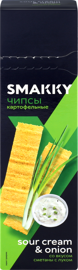 Чипсы картофельные SMAKKY со вкусом сметаны с луком, 100г