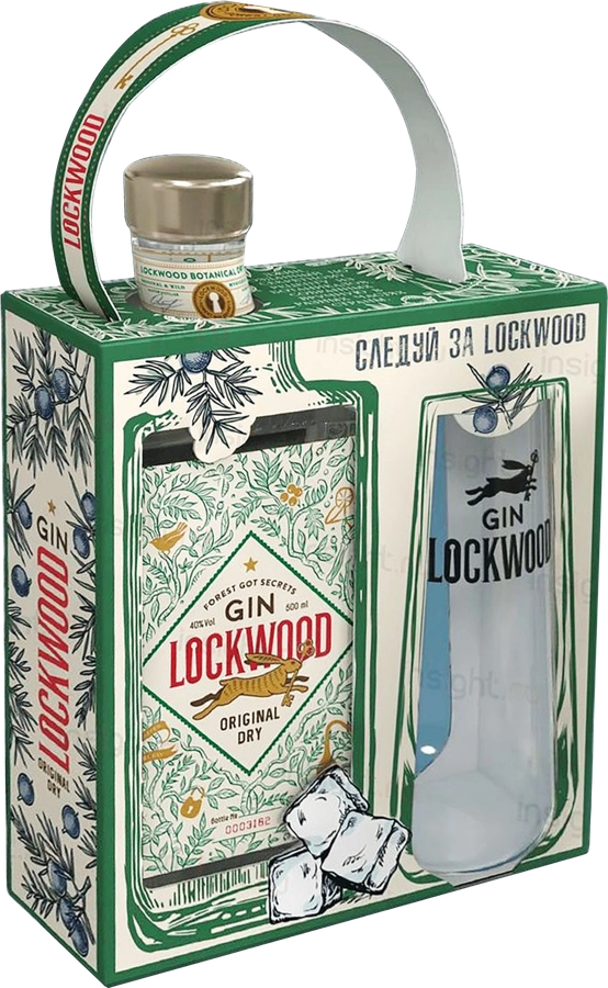 Джин GIN LOCKWOOD Original Dry 40%, с бокалом, 0,5л