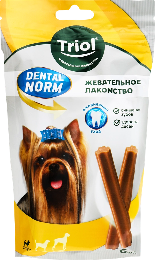 Лакомство для собак TRIOL DENTAL NORM Палочки жевательные 6шт, 90г