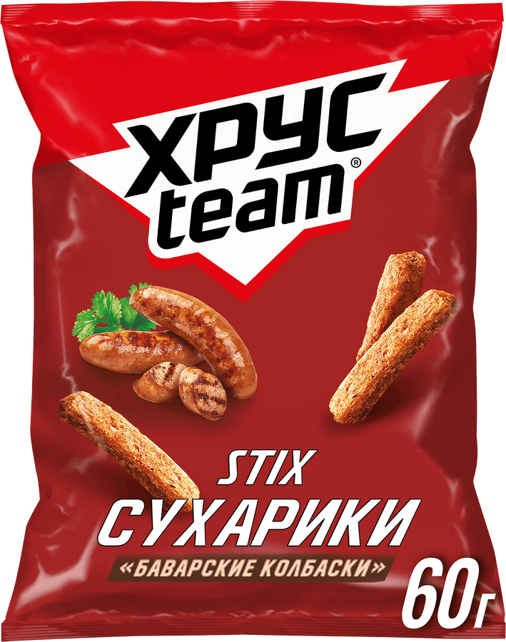 Сухарики ржано-пшеничные ХРУСTEAM Баварские колбаски, 60г