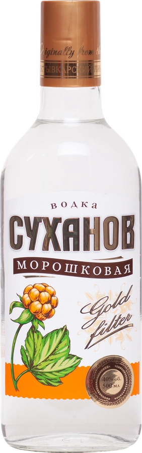 Водка СУХАНОВ Морошковая 40%, 0.5л