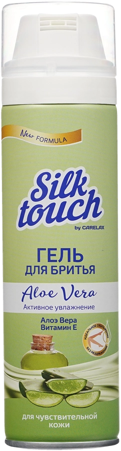 Гель для бритья женский CARELAX Silk touch Алоэ вера, для чувствительной кожи, 200мл