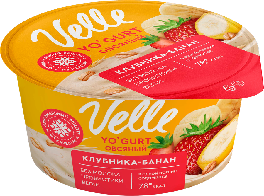 Продукт овсяный VELLE Клубника, банан, 130г