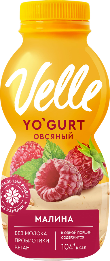 Продукт овсяный ферментированный питьевой VELLE Малина, 230г