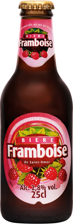 Напиток пивной DE SAINT-OMER FRAMBOISE фильтрованный пастеризованный 2,8%, 0.25л