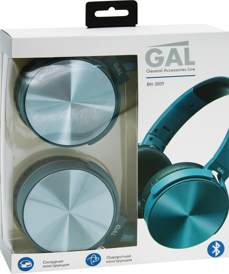 Наушники Bluetooth GAL BH-3009, синие, предпросмотр