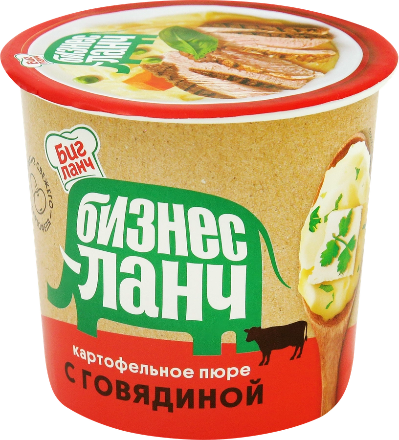 Пюре картофельное БИЗНЕС ЛАНЧ с говядиной, 40г