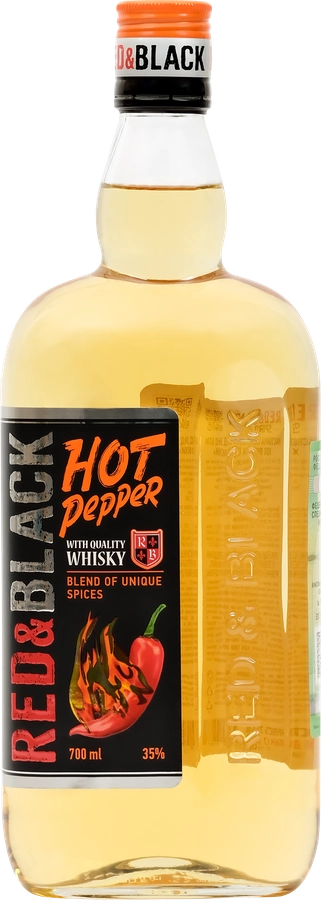 Настойка RED AND BLACK Hot Pepper на основе виски 35%, полусладкая, 0.7л