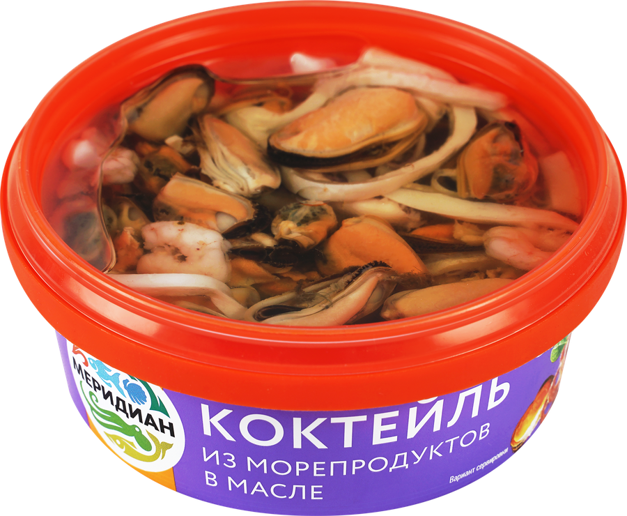 Коктейль из морепродуктов МЕРИДИАН в масле, 270г