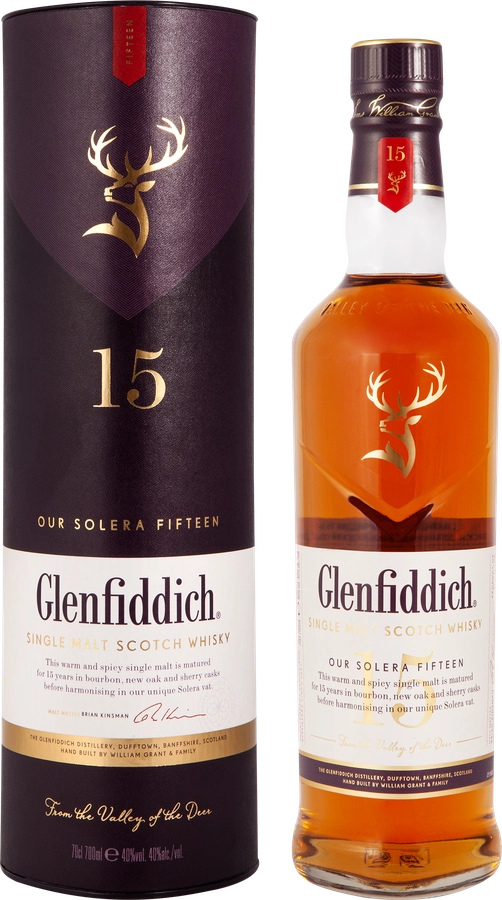 Виски GLENFIDDICH Шотландский солодовый 15 лет 40%, п/у, 0.7л