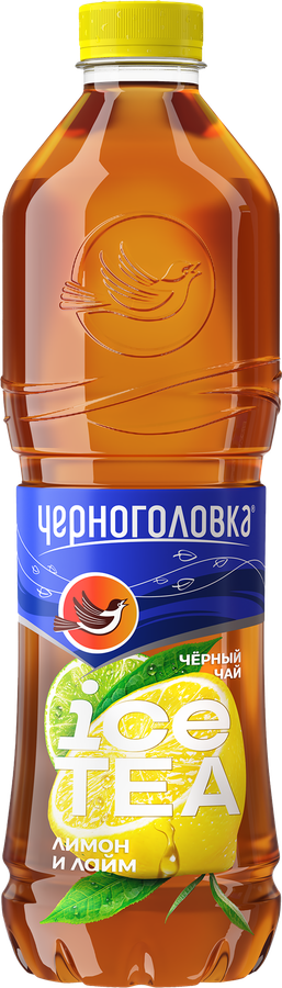 Напиток сокосодержащий ЧЕРНОГОЛОВКА Холодный чай черный Лимон, лайм, 1.5л