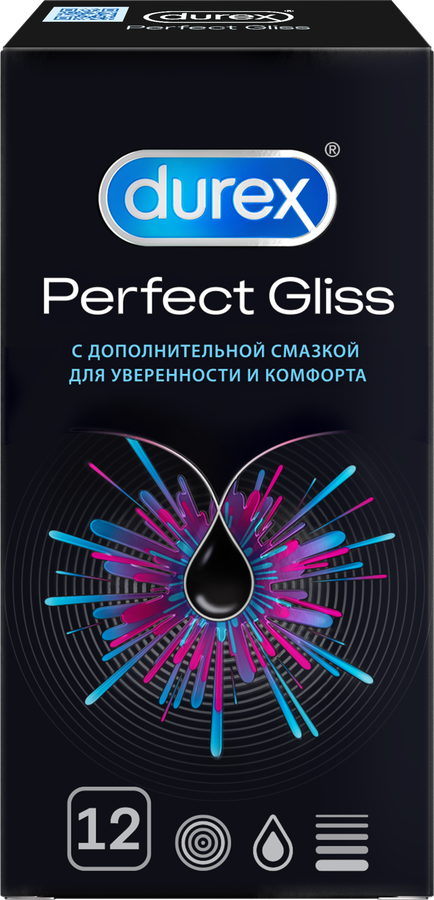 Презервативы DUREX Perfect gliss, 12шт