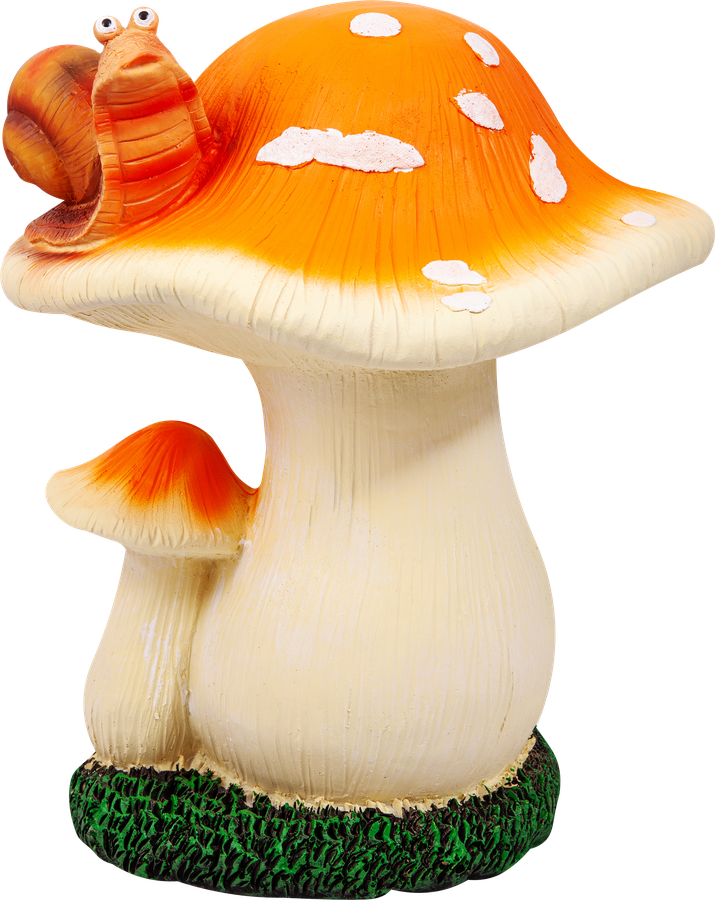 Фигура садовая GIARDINO CLUB Грибы с улиткой 23х23х28см, Арт. GD24021