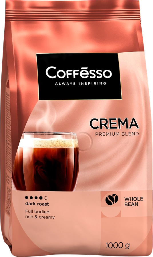 Кофе зерновой COFFESSO Crema жареный, 1кг