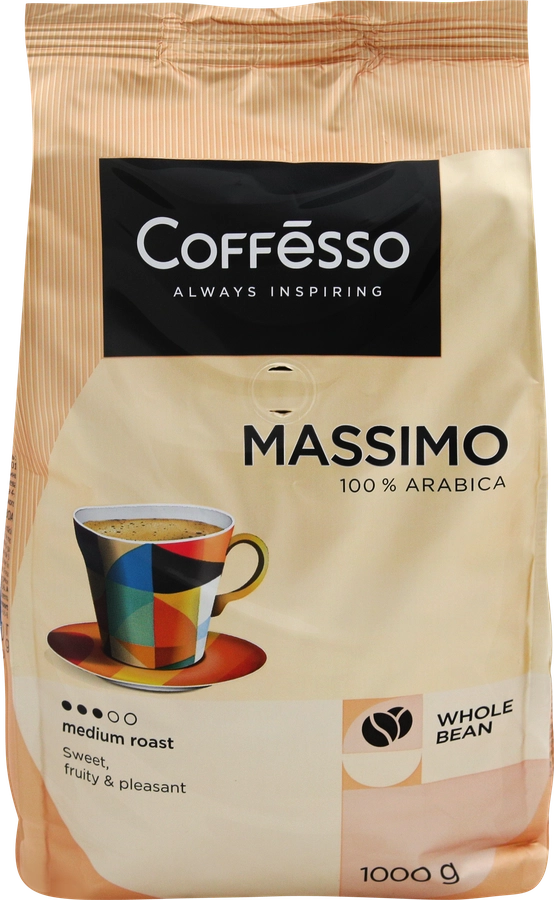 Кофе зерновой COFFESSO Massimo жареный, 1кг