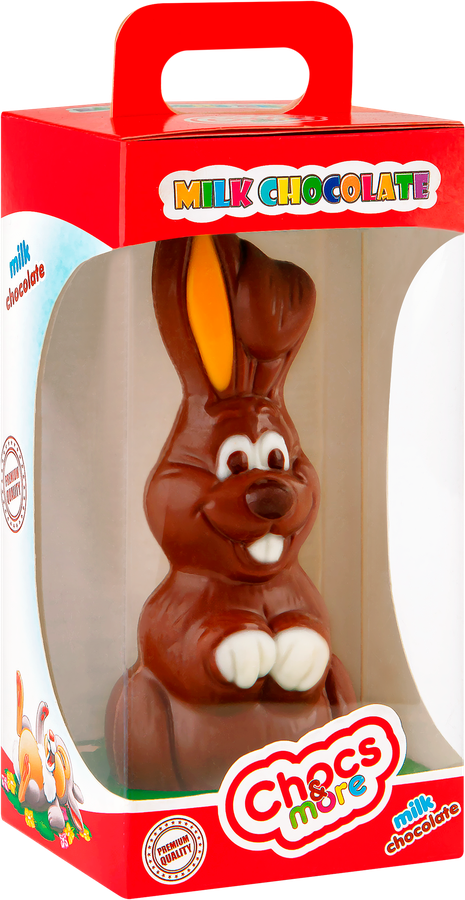 Фигурка шоколадная CHOCS & MORE Заяц из молочного шоколада, в ассортименте, 40г, предпросмотр