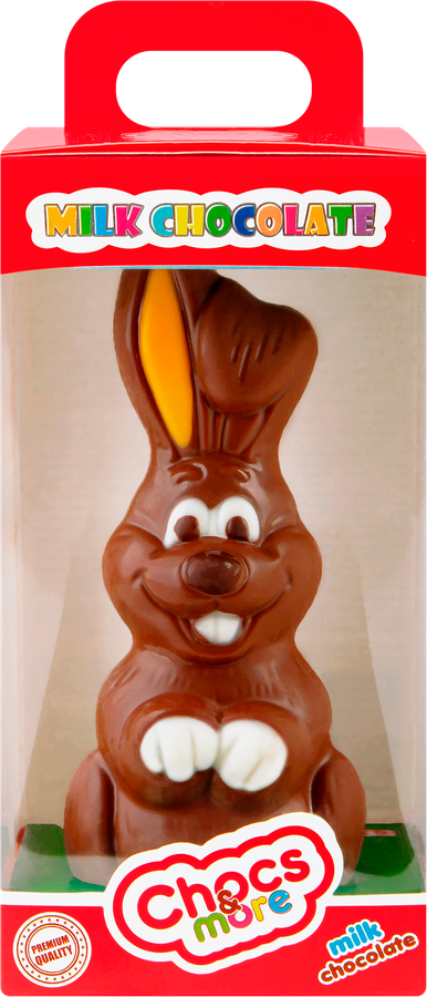 Фигурка шоколадная CHOCS & MORE Заяц из молочного шоколада, в ассортименте, 40г
