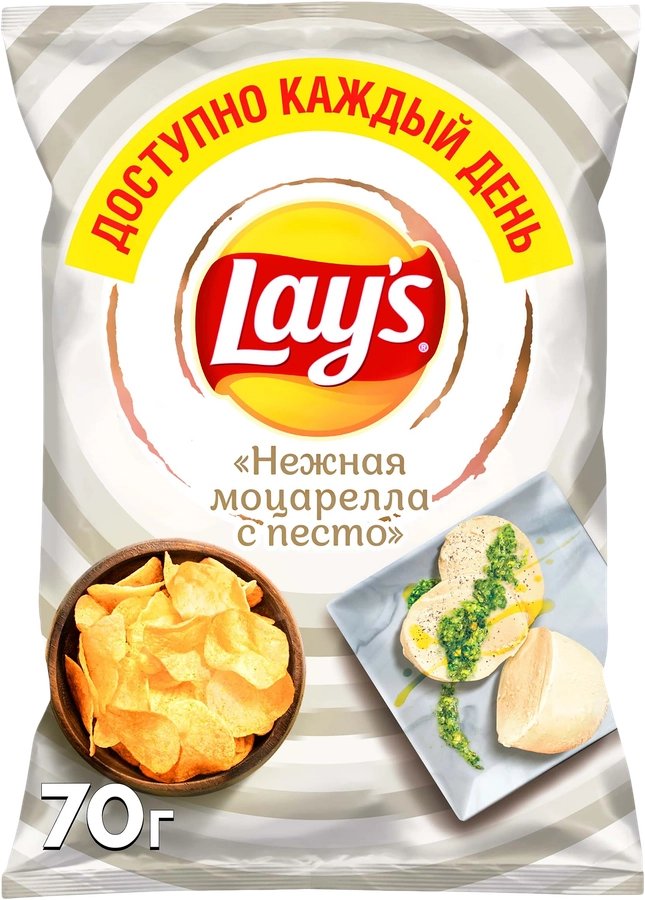 Чипсы картофельные LAY'S Нежная моцарелла с песто, 70г