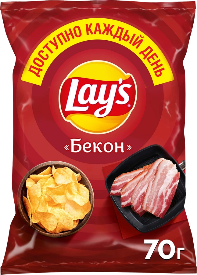 Чипсы картофельные LAY'S Бекон, 70г