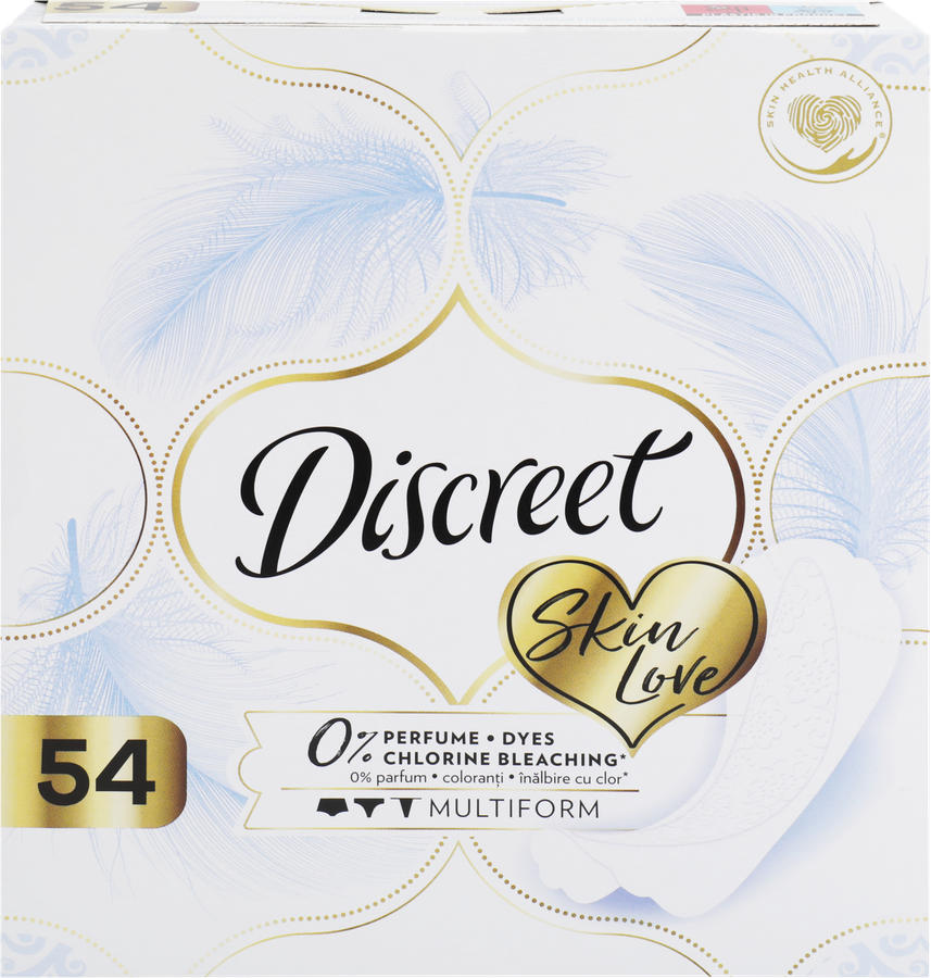 Прокладки ежедневные DISCREET Skin Love Multiform Trio, 54шт