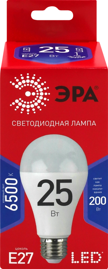 Лампа светодиодная ЭРА Red line LED A65-25W-865-E27 R 25Вт груша, холодный дневной свет, Арт. Б0048011