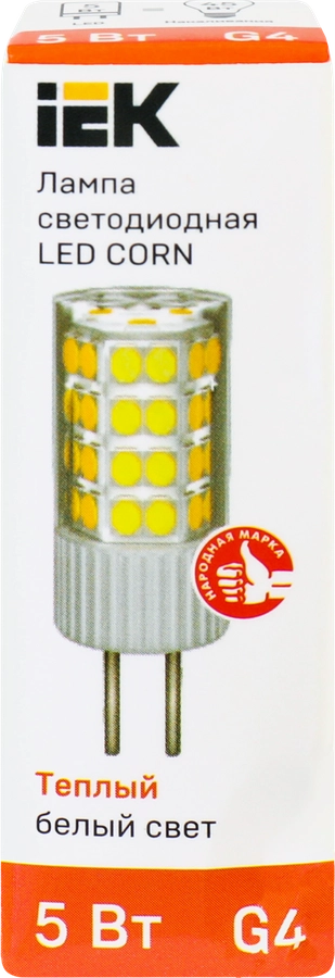 Лампа IEK LED Капсула 5Вт, 230В, 3000К, цоколь G4, Арт. LLE-CORN-5-230-30-G4